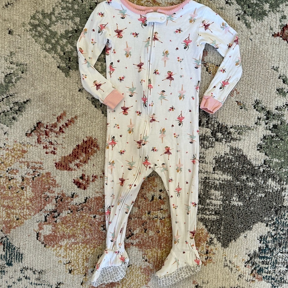Carter’s Zip PJs Fairy Ballet One Piece Long Sleeve Footed Girl 24 Months EUC